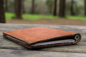 No.44 Personalized Leather Field Notes Cover - Rustic Brown