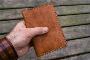No.44 Personalized Leather Field Notes Cover - Rustic Brown