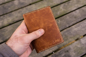 No.44 Personalized Leather Field Notes Cover - Rustic Brown