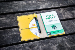 No.44 Personalized Leather Field Notes Cover - Yellow