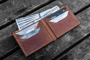 No.48 Personalized Handmade Leather Wallet - Crazy Horse Tan