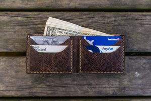 No.48 Personalized Handmade Leather Wallet - Rustic Dark Brown