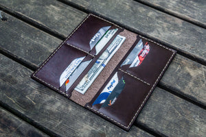 No.49 Handmade Leather Women Wallet - Dark Brown