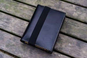 Personalized Leather Journal for iPad Mini & Large Moleskine - Black