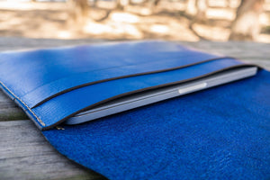 Personalized Leather MacBook Sleeves - Blue