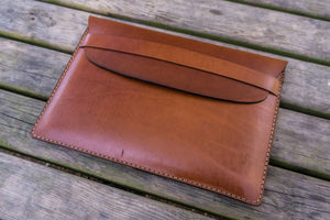 Personalized Leather MacBook Sleeves - Brown