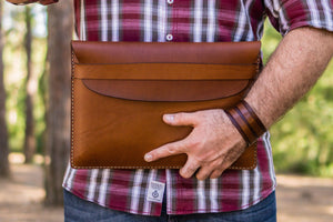 Personalized Leather MacBook Sleeves - Brown
