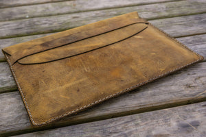Personalized Leather MacBook Sleeves - Crazy Horse Brown
