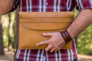 Personalized Leather MacBook Sleeves - Natural
