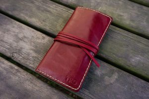 Personalized Leather Pipe Pouch/Pipe Roll - Red