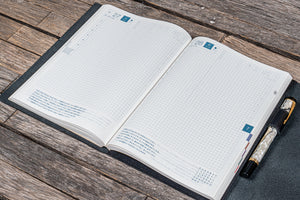 Refillable Leather Wrap Journal / Planner Cover - Black