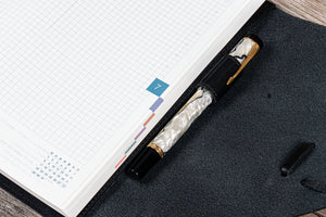 Refillable Leather Wrap Journal / Planner Cover - Black