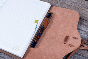 Refillable Leather Wrap Journal / Planner Cover - Brown