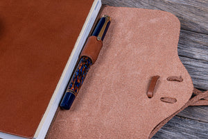 Refillable Leather Wrap Journal / Planner Cover - Brown