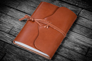 Refillable Leather Wrap Journal / Planner Cover - Brown