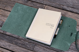 Refillable Leather Wrap Journal / Planner Cover - Crazy Horse Forest Green
