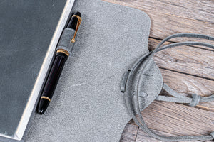 Refillable Leather Wrap Journal / Planner Cover - Crazy Horse Smoky