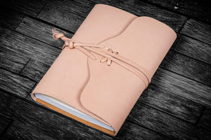 Refillable Leather Wrap Journal / Planner Cover - Undyed Leather