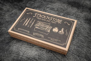 Stack & Store Wood Pen Display Box - With Clear Lid