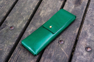 The Charcoal Leather Pencil Case for Blackwing Pencils - Green