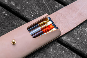 The Charcoal Leather Pencil Case for Blackwing Pencils - Undyed Leather