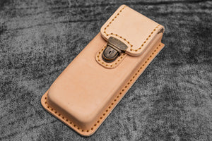 The Old School - Leather Molded Pen Case for 3 Pens - Undyed Leather