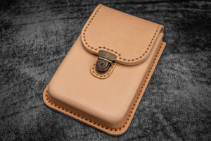 The Old School - Leather Molded Pen Case for 5 Pens - Undyed Leather