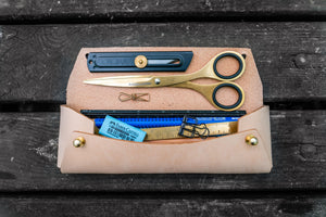 The Student Leather Pencil Case - Undyed Leather