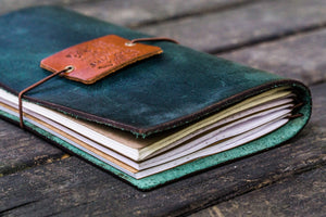 Traveler's Notebook Leather Cover-Crazy Horse Forest Green