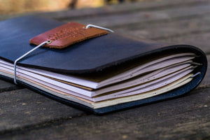 Traveler's Notebook Leather Cover - Navy Blue