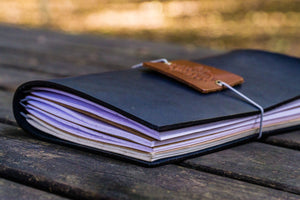 Traveler's Notebook Leather Cover - Navy Blue