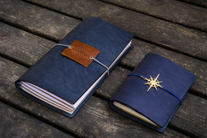 Traveler's Notebook Leather Cover - Navy Blue
