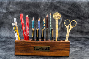 Wood Desk Organizer - Pen and Tool Holder - Walnut